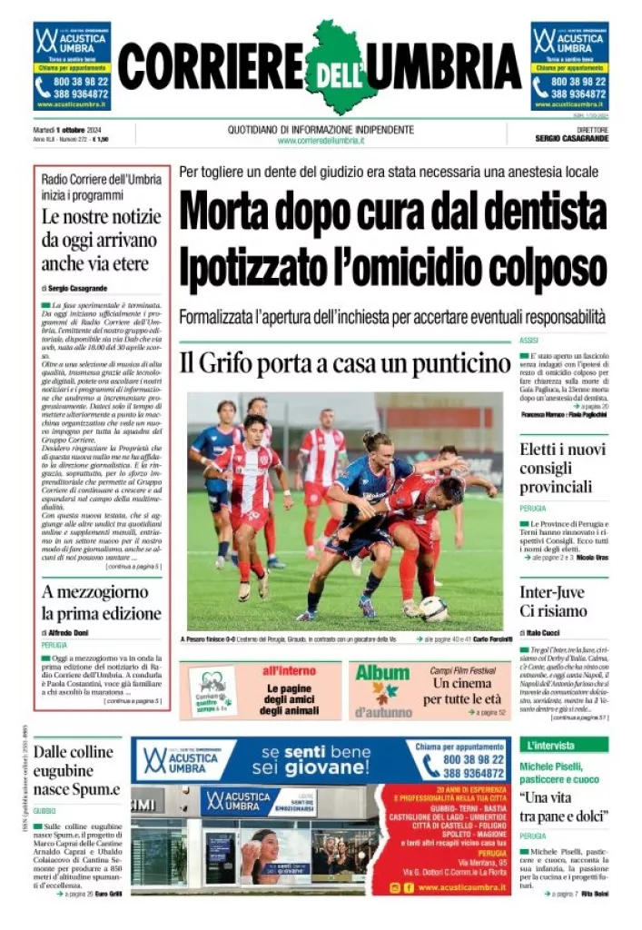 Prima-pagina-corriere umbria-del-2024-10-01